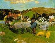 Paul Gauguin The Swineherd, Brittany France oil painting artist